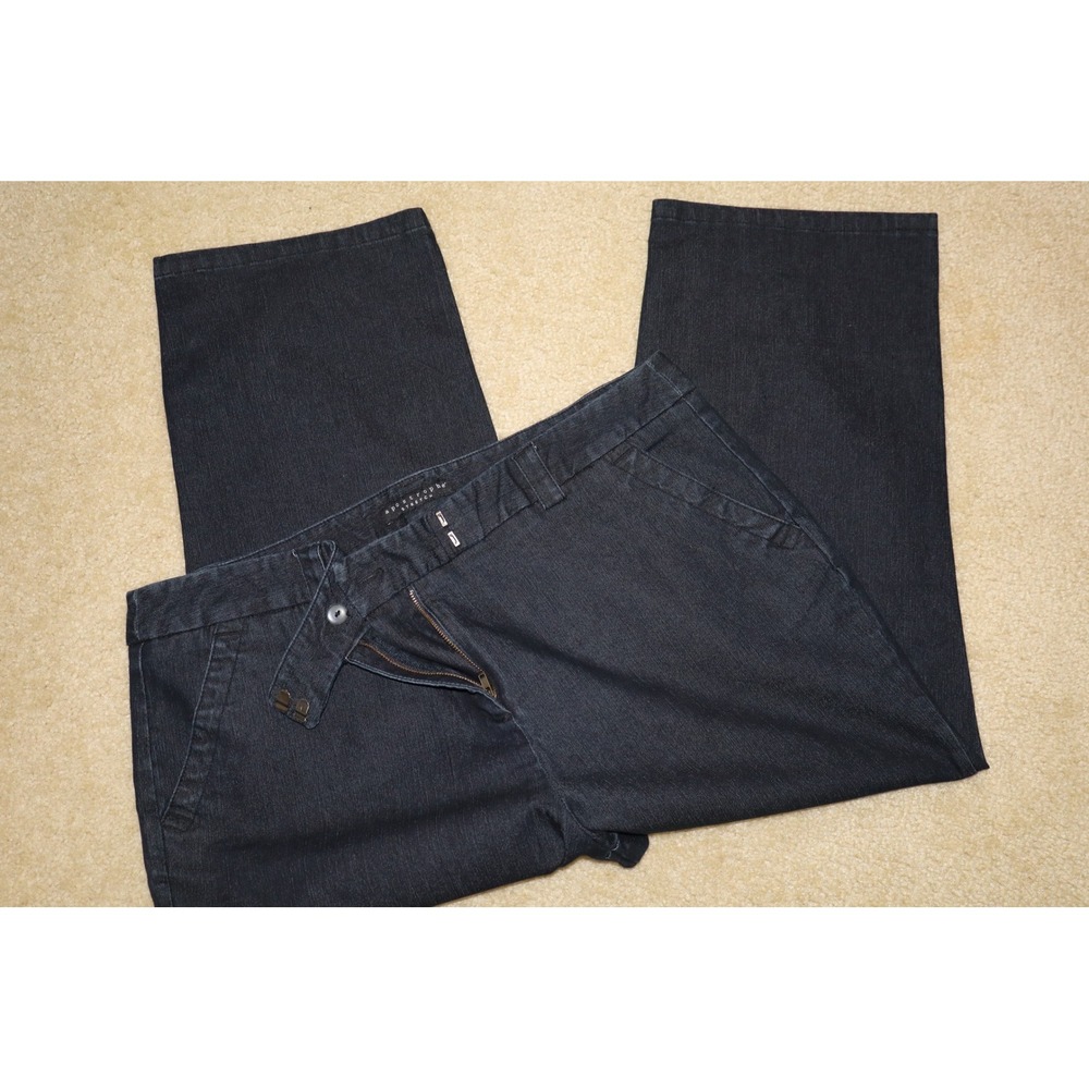 Dark Academia Apostrophe Stretch Capri Pants 16 Blue Snap Hem Cropped Trousers